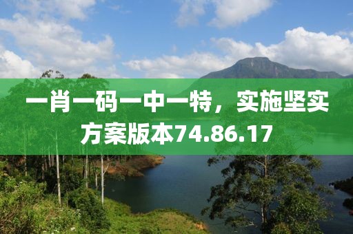 一肖一码一中一特，实施坚实方案版本74.86.17