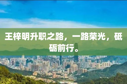 王梓明升职之路，一路荣光，砥砺前行。