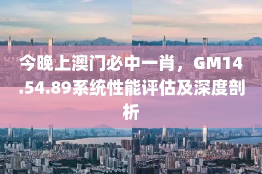 今晚上澳门必中一肖，GM14.54.89系统性能评估及深度剖析
