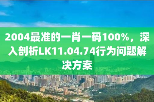 2004最准的一肖一码100%，深入剖析LK11.04.74行为问题解决方案