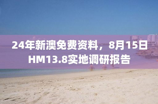 24年新澳免费资料，8月15日HM13.8实地调研报告