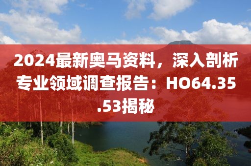 2024最新奥马资料，深入剖析专业领域调查报告：HO64.35.53揭秘
