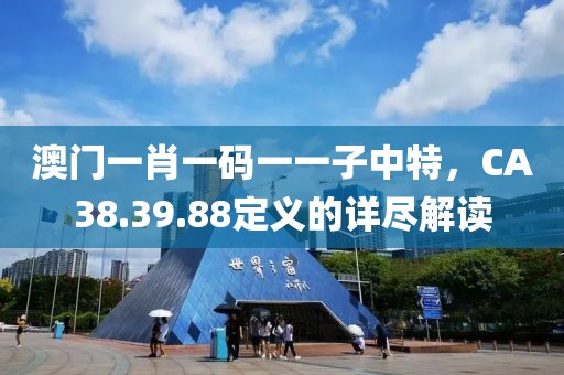 澳门一肖一码一一子中特，CA38.39.88定义的详尽解读