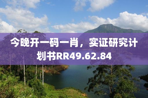 今晚开一码一肖，实证研究计划书RR49.62.84