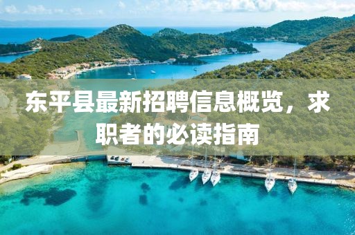 东平县最新招聘信息概览，求职者的必读指南