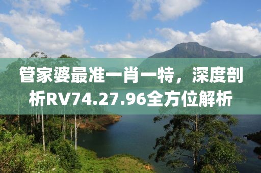 管家婆最准一肖一特，深度剖析RV74.27.96全方位解析