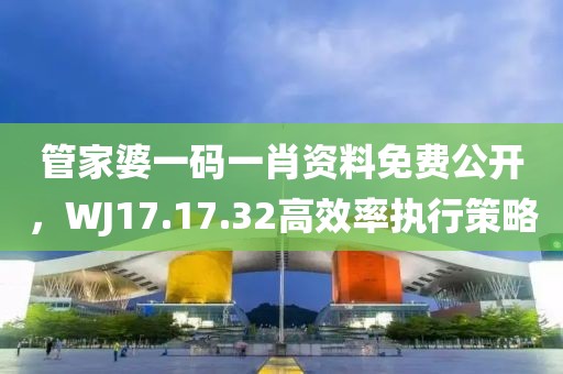 管家婆一码一肖资料免费公开，WJ17.17.32高效率执行策略