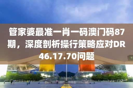 管家婆最准一肖一码澳门码87期，深度剖析操行策略应对DR46.17.70问题