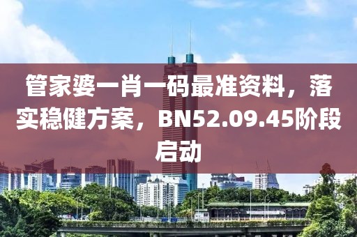 管家婆一肖一码最准资料，落实稳健方案，BN52.09.45阶段启动