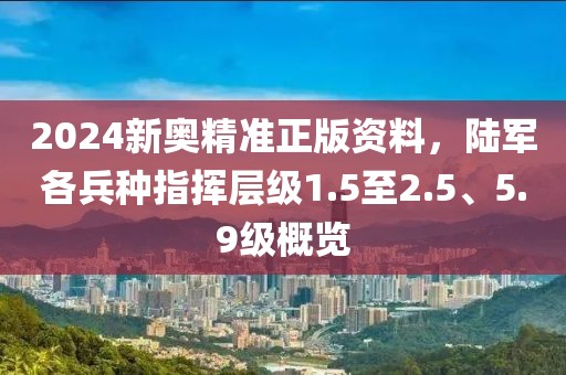 2024新奥精准正版资料，陆军各兵种指挥层级1.5至2.5、5.9级概览