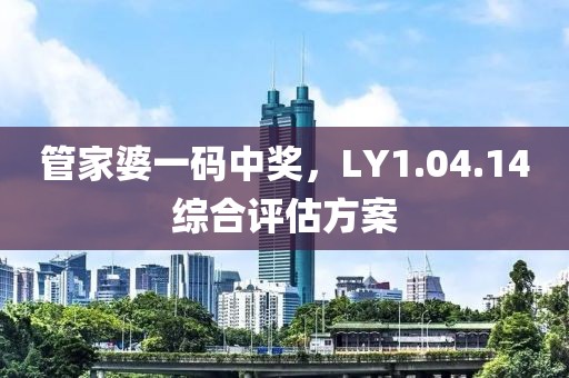 管家婆一码中奖，LY1.04.14综合评估方案