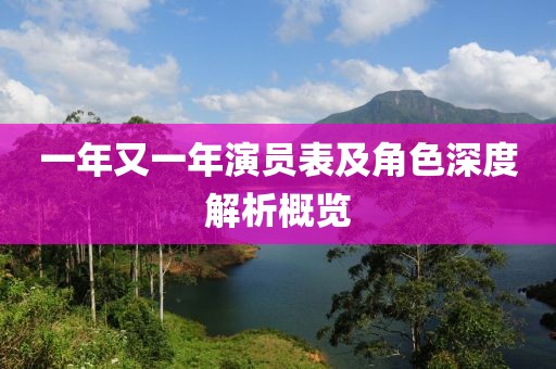 一年又一年演员表及角色深度解析概览