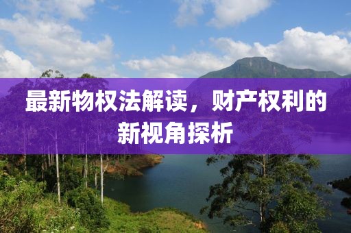 最新物权法解读，财产权利的新视角探析