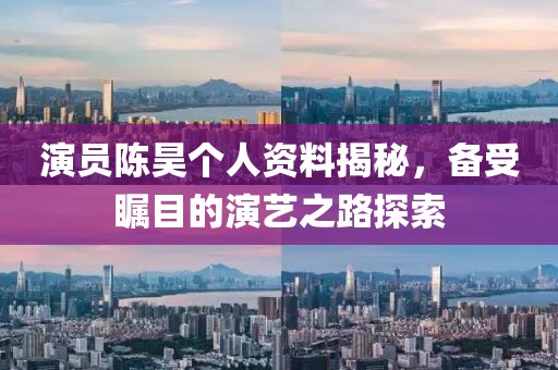 演员陈昊个人资料揭秘，备受瞩目的演艺之路探索
