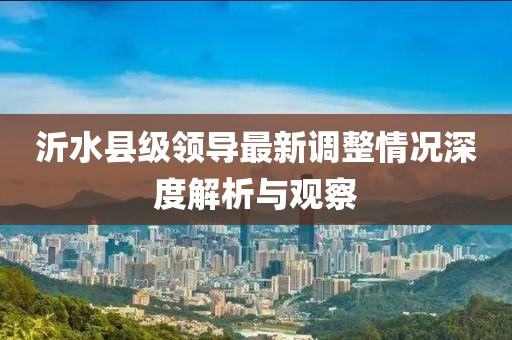 沂水县级领导最新调整情况深度解析与观察